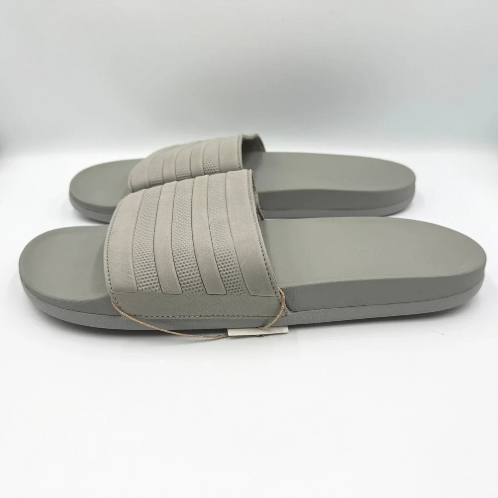 adidas Adilette Comfort Slides Men 13 Women 14 Grey ID3404 3-Stripe Sandals *NEW